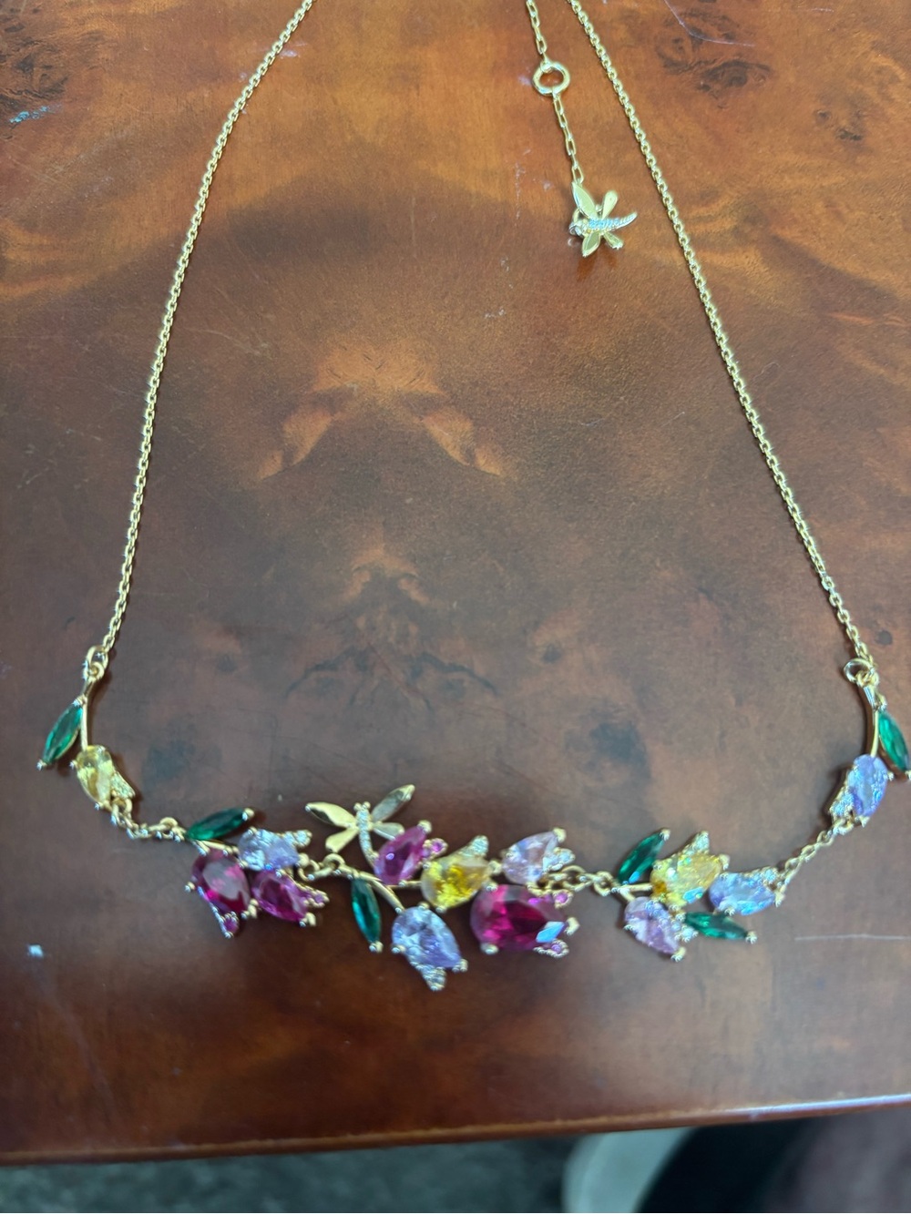 Kate Spade Gold-Tone Multicolor Crystal Floral Necklace